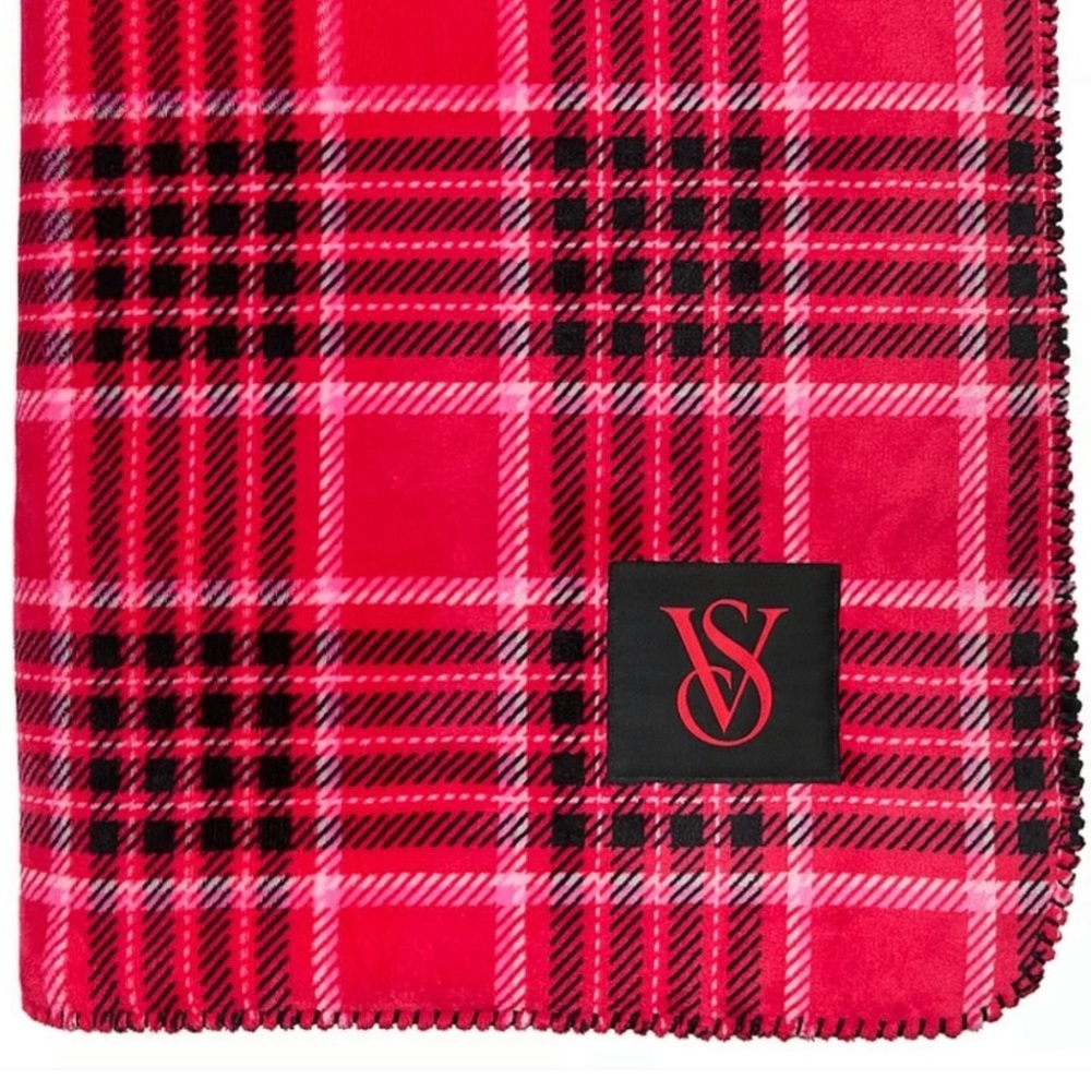 PINK Victoria's Secret Red Plaid Blanket